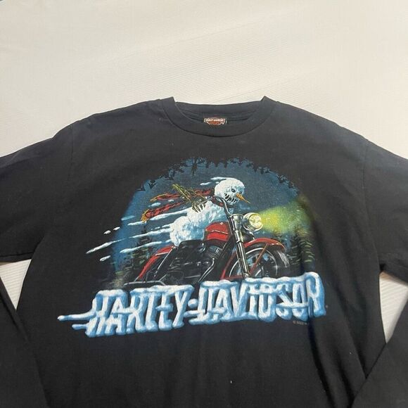 Harley Davidson Scary Snowman Frost Ride Long Sleeve T-Shirt Size Medium - Picture 1 of 7